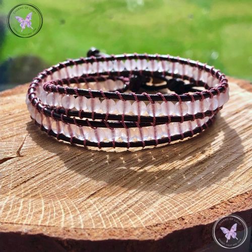 Rose Quartz 4mm Double Wrap Bracelet